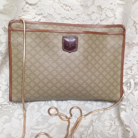 Celine, Cream Macadam 2-way Clutch, Crossbody HBag - Picture 1 of 9